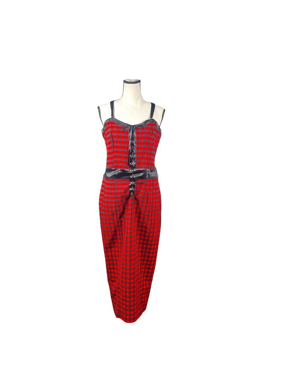Unique Vintage Plus Plaid Pencil Dress